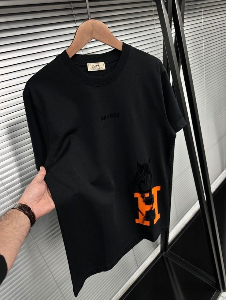 Camiseta Hermès de Manga Corta para Hombre – Algodón Premium de Lujo